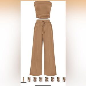 Elegant Tan Women's Wide-Leg Pants